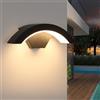DAXGD LED Applique da Parete Esterno Nero 24W IP65 Impermeabile 3000K | Lampade da Esterno Metallo LED Lampada da Parete per Villa, Giardino, Garage, Terrazzo, Camera da Letto, Bianco Caldo 3000K