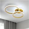 Mckalen 42W 4700LM Plafoniera LED Soffitto in Acrilico Bianco Freddo 6500K | Oro LED Lampada da Soffitto Moderno, Rotondo Lampadario Soffitto per Soggiorno Camera da Letto Cucina