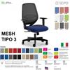 SEIPO MESH TIPO 3 MH0025 Poltrona schienale in rete braccioli Movimento sincro "R2" SEIPO TESSUTO V