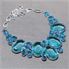 Collana cabochon bigiotteria etnica moda pietra preziosa topazio blu...