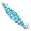 Bracciale Larimar Gemma Cabochon Etnico Argento Sterling 925 Ovale Gioielli...