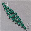 Bracciale Cabochon Malachite Forma Ovale Gemma Gioielli Moda Regalo 9" SR 1493