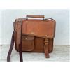 Fatto a mano Handmade 16" Donna Borsa Messaggero Vintage In Vera Pelle Marrone