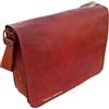 Fatto a mano Borsa A Tracolla In Vera Pelle Di Capra Marrone Per Laptop Uomo, 9x11-12x16