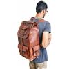 Fatto a mano Zaino Viaggio In Pelle Di Capra Vera Artigianale Marrone Vintage 4 Tasche