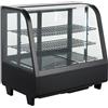 Risto Modello: 115282961002155,Vetrina refrigerata da banco 68,2x45x67,5h cm vetro curvo 4 lati in vetro nera 100 lt +2 +10 °C