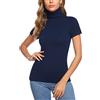 Totatuit Lupetto Donna Manica Corta Maglione Donna Invernale Dolcevita Maglietta Elegante Basic Top a Collo Alto T-Shirt Casual Maglia Magliette Pullover di Base Slim Fit Morbida