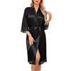 Sopesil Pizzo Accappatoio da Donna in Raso Abiti Lunghi Per Donne Abiti da Sposa Abbigliamento da Notte Morbido Per Matrimoni S-XXL