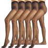 PIKY 5 PAIA Collant da donna velati, Calze Velate 15 DEN, Naturale, Nero | S, M, L, XL | Made in Italy