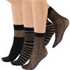 CALZITALY 3 Paia Calzini velati donna, Gambaletti a fantasia assortiti, Taglia Unica, Made in Italy
