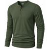 TACVASEN Tshirt Uomo Cotone Maglietta Uomo Manica Lunga Maglia Henley Camicia Elegante Base con Sfilo a Bottoni Taglio Regular Camicia Casual
