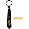 NEONSKY Cravatta Personalizzata per Compleanno Uomo Donna, Fermacravatte - Idee Regalo per 18/30/40/50/60/70/80 Anni, Biglietti d'auguri, Elegante, Senza Nodo, Regolabile, Design Originale