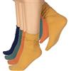 CALZITALY PACK 4/5 PAIA Calze Taglio Vivo, Calze senza Bordo Elastico, Calzini Opachi, Calzini Rombi, Gambaletti Donna | Verde, Blu, Naturale, Nero | Made in Italy