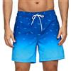 Vorvowry Costume Uomo Mare Calzoncini Asciugatura Rapida Costumi da Bagno Impermeabile Boxer con Tasca Estivi Pantaloncini Uomo Colore Sfumatore per Nuoto Corsa Fitness