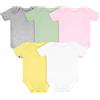 Vicloon Body Neonato e Neonata, 3 Pcs, 5 Pcs, Body a Maniche Corte in 100% Cotone, con Comoda Apertura, Unisex 0-12 Mesi, Idee Regalo Nascita(Colore A, Colore B, Colori Solidi)