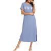 Jahetuul Camicia da Notte Donna Lunga Manica Corta con Stampa Cuori | Camicie Notte Cotone Estiva Scollo Rotondo Maglia per Casa Casuale