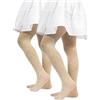 CALZITALY PACK 1/2 Collant Bambina Fantasia Floreale | Calze Bimba In Pizzo Con Fiori - 40 DEN| Beige, Bianco | 2-3, 4-6, 6-8, 8-10, 10-12, 12-14 anni | Made in Italy