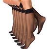 CALZITALY 6 Paia di Gambaletti Donna in Lycra Elasticizzata | Calze Velate al Polpaccio Eleganti | Nero, Naturale | 18 DEN | Made in Italy