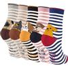 Niorasen Calzini Donna Divertenti in Cotone 5 Paia, Calzini Natalizi con Motivi di Gatti e Animali, Calze Fantasia Colorati e Originali, Regalo Creativi per Donne