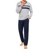 Nieery Pigiama da Uomo Invernale Cotone Maniche Lunghe V Pigiamas Casual Leggero S-XXL