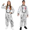AUYAO Costumes Astronauta Adulto Tuta da Astronauta per Adulti Unisex Astronauten Space Suit Vestito da Uomo Adulto Vestito Operato Pilota Cosplay per Carnevale Halloween Natale, Argento