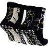 ZFSOCK Calzini Antiscivolo Donna Fantasia: Calze Non Scivolare con Grip Divertenti Colorate Gatto Animali Motivo per Fitness Sport Ospedale 5 Paia Taglia EU 35-42