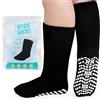 ZFSOCK Calze Uomo Senza Elastico: Calzini Diabetici Antiscivolo Donna 90% Cotone Extra Larghi Vestibilità Ampia Nero Bianco Grigio 3 Paia 39-46