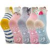 ZFSOCK Calze Antiscivolo Bambino Calzini: Bambina Divertenti Fantasia Colorati Bambini Cotone Calze Corti a Strisce Righe Cartoni Animati Animale Compleanno Natale Idee Regalo 5 Paia
