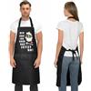 Aomig Grembiuli da Cucina per Coppia, Grembiule da Cuoco per Uomo Donna, Unisex Personalizzati Grembiule da Cucina, Nero Regolabile Grembiule con Tasche, Coppia Grembiule per Barbecue Ristorante Bar
