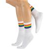 CALZITALY 2 Paia Calzini Unisex con Soletta in Spugna Arcobaleno, Calzini per Uomo e per Donna Arcobaleno in Cotone, Grigio, Bianco, Nero, 35-38, 39-42, 43-46, Made in Italy