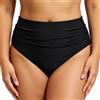 Vicloon Slip Costume Donna Vita Nero, Culotte Bikini a Vita Alta, Slip Bikini Donna Controllo Pancia, Pantaloncini da Surf Contenitivi, Costume da Bagno con Volant, Contenitivo e Modellante