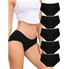 VOENXE Mutande Donna Cotone,Slip Donna Culotte Hipster Vita Bassa Underwear | Mutandine Comode Elastico Intimo Slips,Morbido Mutantina Brasiliana Set,Women Underwear Cotton Briefs Panties,Pacco da 5