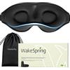 WakeSpring Maschera Sonno 3D Oscurante, Memory Foam, Fascia Regolabile | Coppe Profonde Senza Pressione, Design Sagomato sul Naso, Comfort per Lato, Voli Lunghi, Ufficio e Riposo Quotidiano