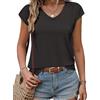 Zeagoo Canotta Donna Estive Magliette Scollo A V Maglia Ampia E vestibilità Ampia Camicetta Semplice Casual Elasticizzato Elegante Tank Top T-Shirt