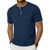 iClosam Maglietta Henley Uomo in Cotone con Bottoni | Manica corta, vestibilità regolare, stile versatile per lavoro e tempo libero, taglie S-3XL