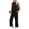 Rayson Tuta Estiva Donna Sportiva con Scollo Rotondo Tuta Sportiva Donna Estiva Senza Maniche e Pantaloni Elegante per Jogging Casa