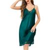 Sopesil Camicia da Notte in Raso da Donna Sexy con Pizzo Scollo a V Lungo Senza Maniche per Estate Taglie S-XXL