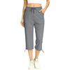 Totatuit Pantaloni Capri Donna Estivi Sportivi 3/4 Cotone Regolabile con Tasca Pinocchietto Cropped Jogging Yoga Pinocchietti
