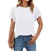 Suncife Camicetta estiva da donna a maniche corte, elegante, casual, con maniche a volant