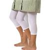 CALZITALY 2 Paia - Leggings Corti Bambina in Microfibra | Capri Bimba | 40 den | Bianco, Nero | CALZETTERIA Italiana | (4/6 Anni, 2 Paia - Bianco)