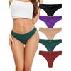 VOENXE Perizoma Mutande Donna Cotone,Slip Tanga Microfibra,Cotton Underwear | Brasiliana Elasticizzato Donna Vita Bassa,Mutandine Brasiliane Elastico,Women Thongs Panties,Perizomi Palestra,5 Pack,XS-XXL