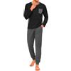 Marvmys Pigiama Uomo Cotone Manica Lunga Pantaloni con Tasche