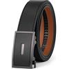 VRLEGEND Cintura Uomo Pelle Cinta Uomo Cricchetto Automatica Fibbia 35mm con Scatola Regalo