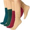 CALZITALY PACK 4 PAIA Calze senza Bordo Elastico, Calzini Brillanti, Calze Costine, Gambaletti Opachi | Made in Italy