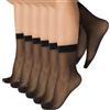 CALZITALY 6 Paia di Calzini in Lycra Velati | Calze Donna Trasparenti Comode ed Elasticizzate | Nero, Naturale | 18 DEN | Made in Italy
