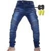 CBBI-WCCI Uomo Pantaloni da Moto Biker Jeans Protezione Motorcycle Pantaloni Rinforzato Slim Fit Armature Pants, 4 x Pad di Protezione
