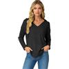 Enjyam Felpe con Cappuccio a Collo Pullover per Donne - Ideali per Primavera Autunno-Nero/M