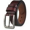 VRLEGEND Cintura Uomo Pelle 110-175 cm Regolare & Grandi e Alti,38mm Cinture Pelle con Fibbia ad Ardiglione,Confezione Regalo,Colore Nero e Marrone