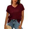 Gyabnw Maglietta da donna slim fit, con scollo a V, a maniche corte, estiva, morbida e confortevole da indossare tutti i giorni