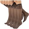 CALZITALY Pack 4 Paia Gambaletti Velati | Calze Sotto Il Ginocchio 15 Den | Naturale, Nero | Calzetteria Italiana